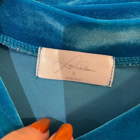 Laina Rauma SET blue velour loungesuit tracksuit - Picture 4 of 14